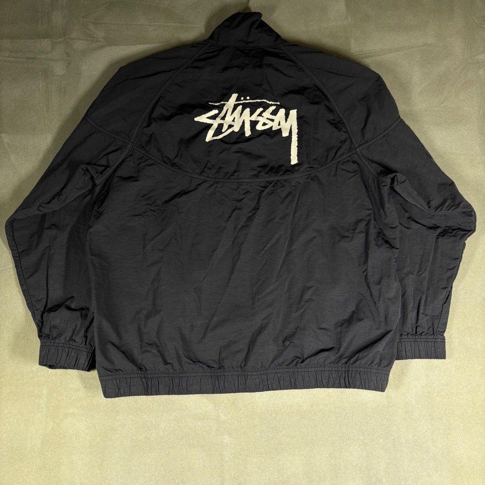 Nike Stussy Windrunner Jacket Black Half Zip Pullover Mens Medium